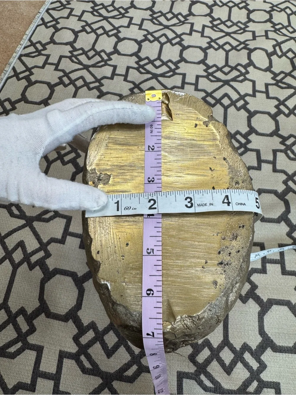 Organic Sculptural Gold Metal Vase Brutalist Style Heavy Statement Decor